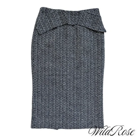 RM ROLAND MOURET Gray Tweed Wool Pencil Skirt SZ 8 - Picture 3 of 14